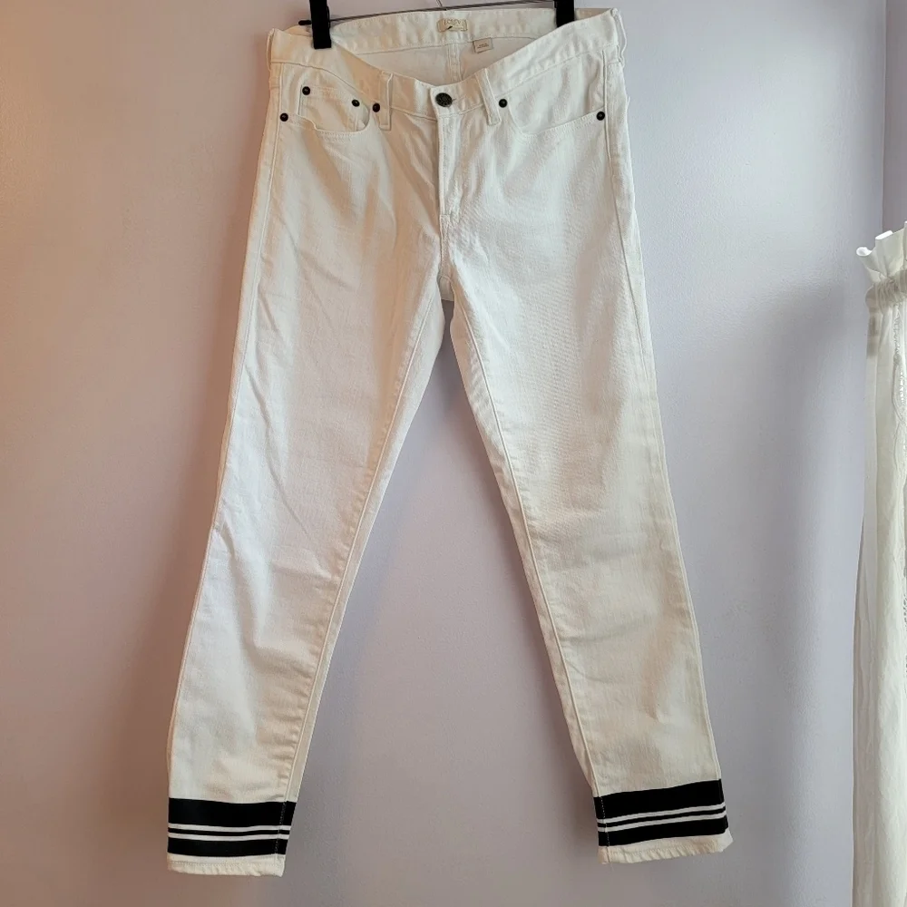 J. Crew White Denim Cropped Jeans Size 30 - Picture 1 of 6